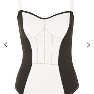 TopShop Corset Seam Bodysuit PETITE